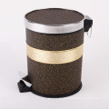 China Gold Wolken Kunstleder Covered Dustbin mit Goldband (A12-1901F)